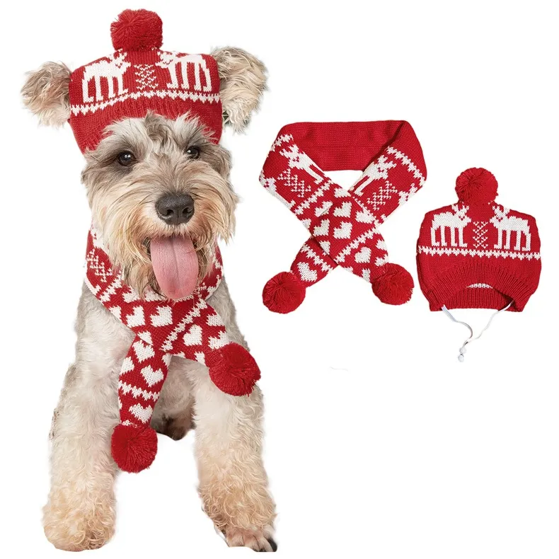 Pet Cat Dog Knitting Christmas Scarf Accessories – image 2