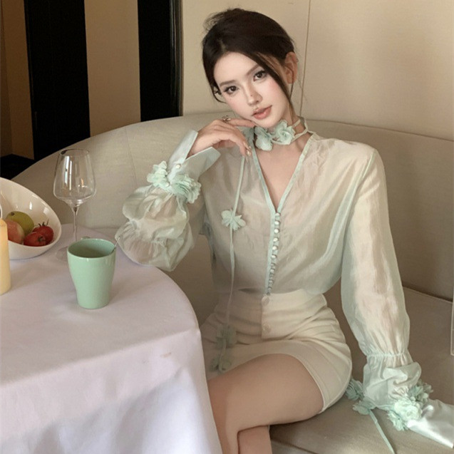 Simple Solid Color Tencel Long Sleeve Top - Image 2