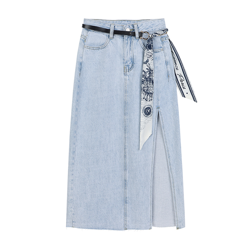 Design Sense Split Denim Skirt Female Summer High Waist