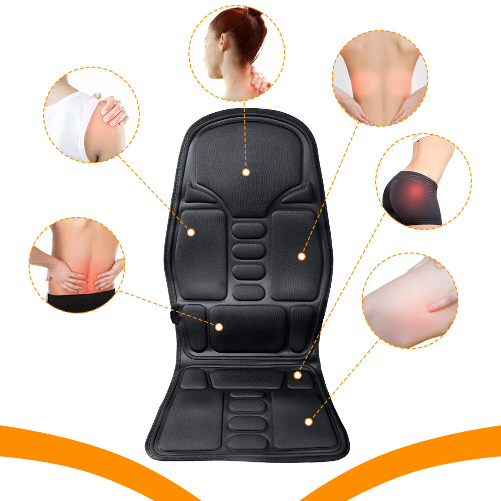 Massage Cushion Full Back Car Home Chair Seat Pad Mat 8 Modes Neck Heat Massager