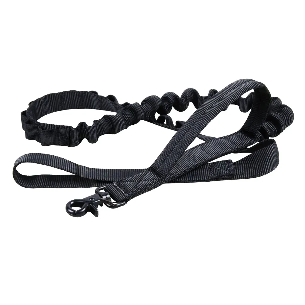 Pet Tactical Dog Collar And Leash Set, Adjustable Military Nylon Dog Collar - Black