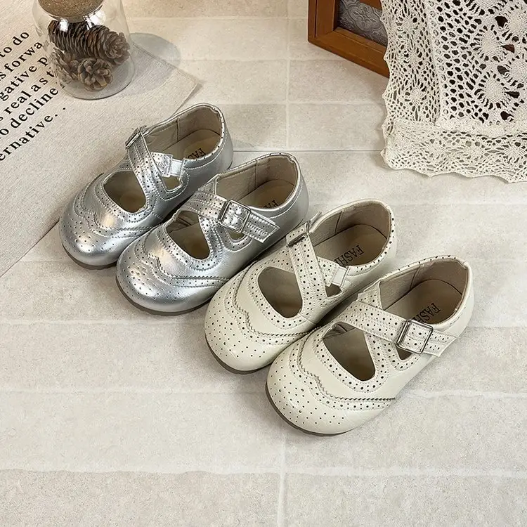 Girls' Student Loafers, Breathable Children's Leather Shoes