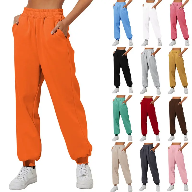 Women's Trousers with Pockets High Waist Loose Jogging Sports