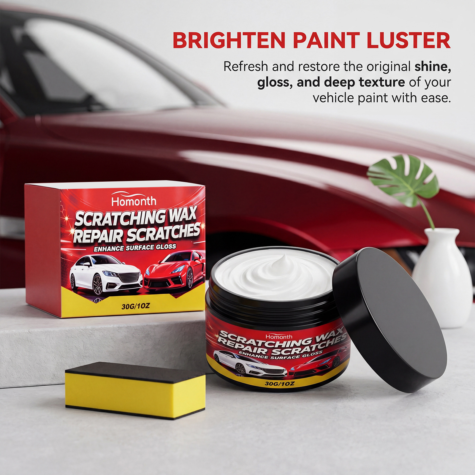 HOMONTH Car Scratch Remover, Paint Polishing And Scratch Removal, Fine Scratch And Hairline Scratch Refurbishment Cream 4