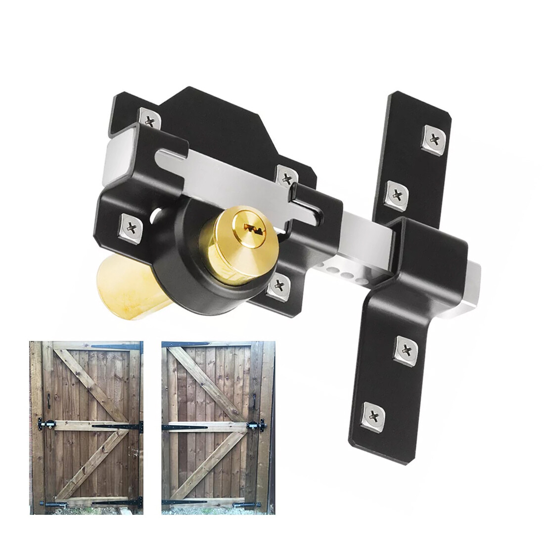 Gate Lock Garden Security Double Long Throw Bolt Rim 5 Keys 50mm Both Sides — image 9