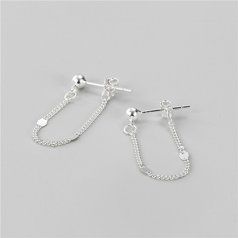 Title 10, Sterling Silver Sparkling Star Flat Earrings