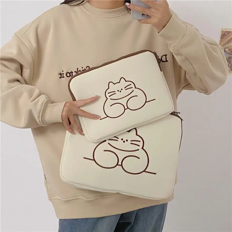 Embroidered Animal Cute Tablet Protective Sleeve Computer