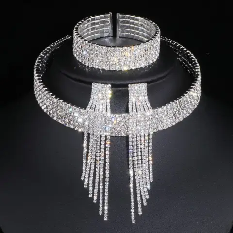 Fashion Choker Necklace Jewelry Full of Diamonds