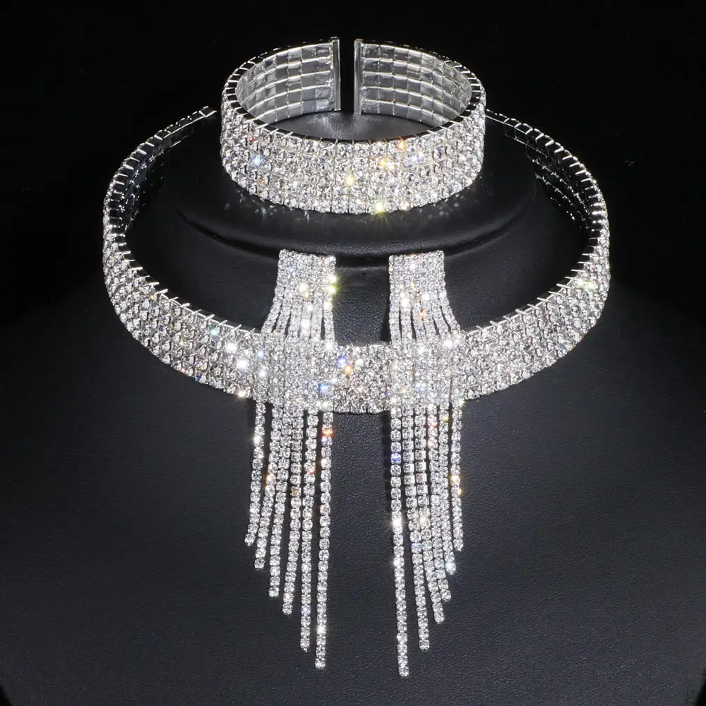 Fashion Choker Necklace Jewelry Full of Diamonds