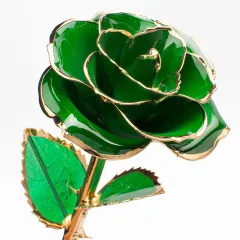 24K Gold-plated Rose Flower With A Gift Box Valentine's Day Gift - Green - View 1