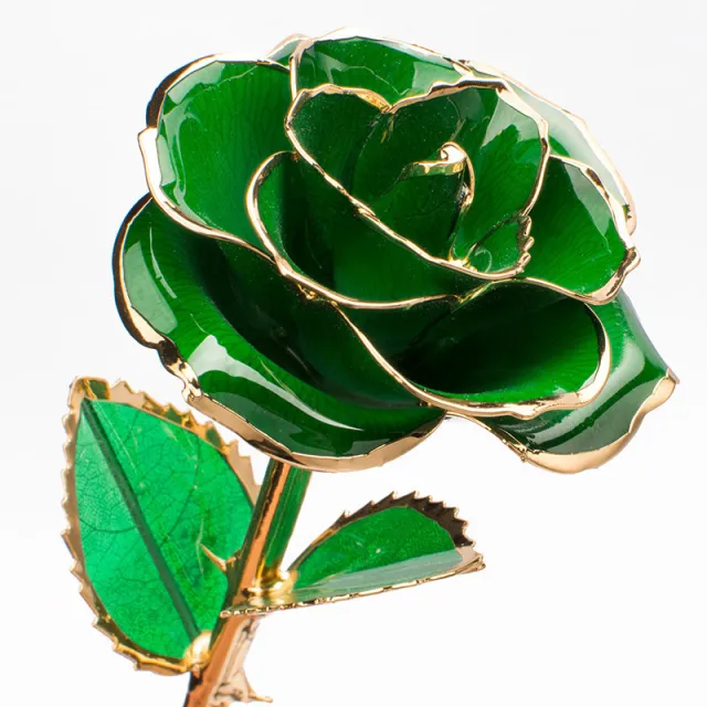24K Gold plated Rose Flower With A Gift Box Valentine's Day Gift Green - Shop at LoveMi