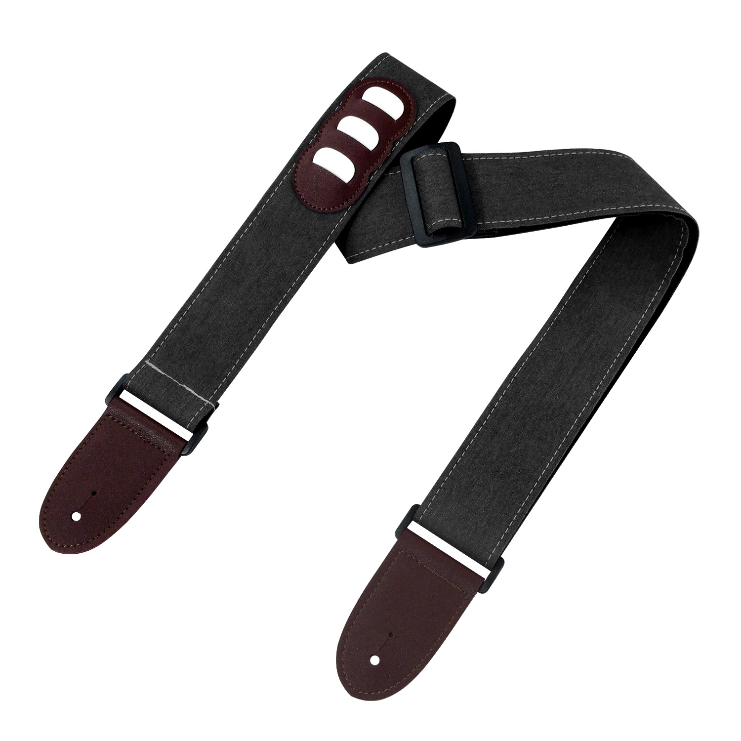 Cotton Denim Guitar Strap With Pick Storage Function - Image 4