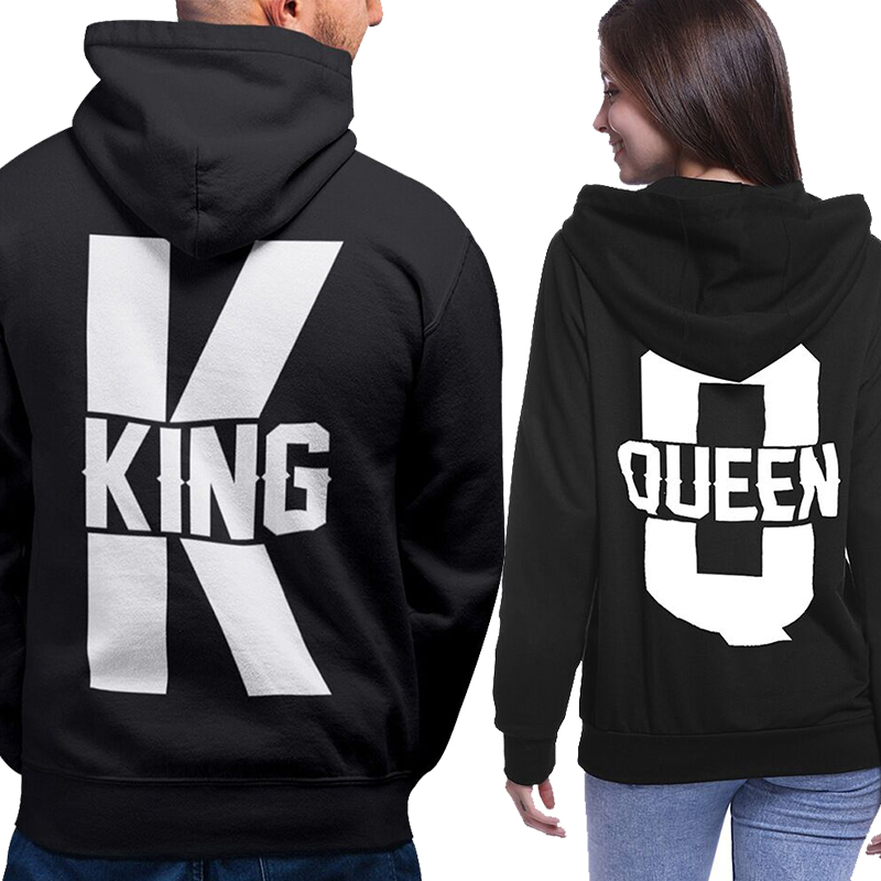 Title 6, Couple king/queen letter print hooded sweater