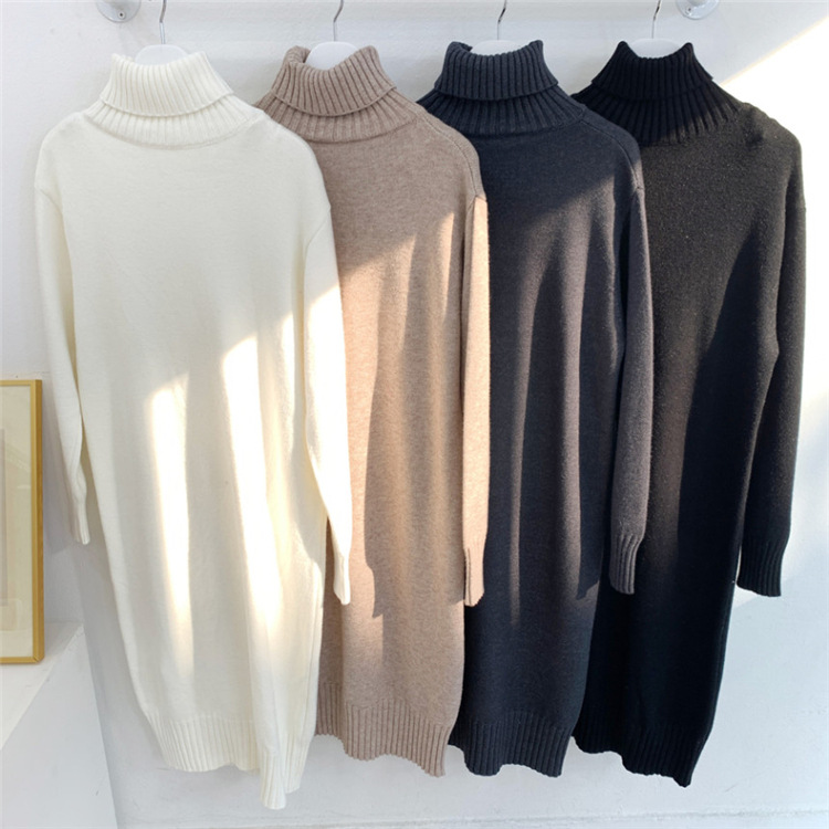 Title 1, Mid-length Over-the-knee Turtleneck Wool Base W...