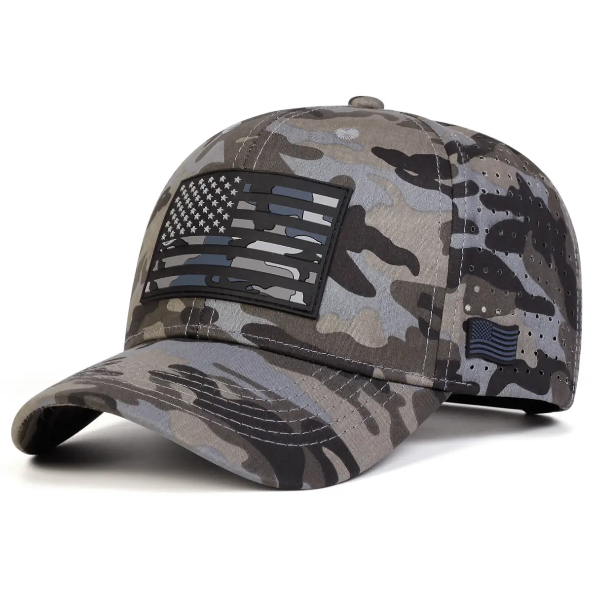 Three-dimensional American Flag Printed Mesh Breathable Adjustable Trendy Fashion Baseball Cap Suitable For Outdoor Outings And Travels