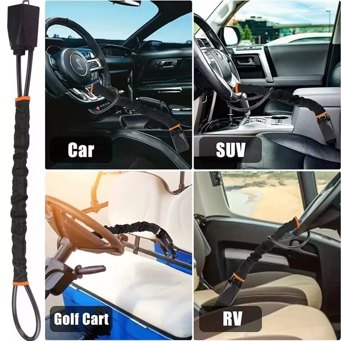 Steering Wheel Lock Anti-Theft Car Security Device Heavy Duty Seat Belt Lock