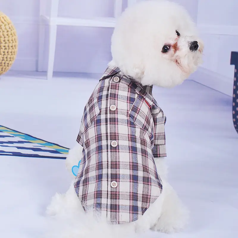 Double Diagonal Pocket Shirt Summer Thin Small Dog Clothes