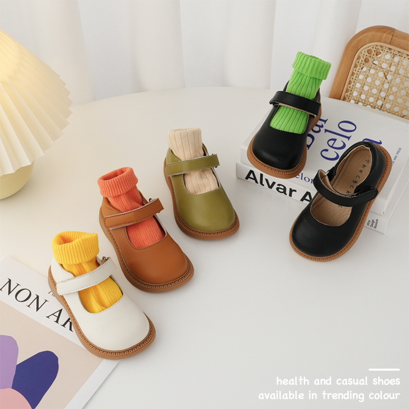 All-match Children's Neutral Leather Shoes - 16