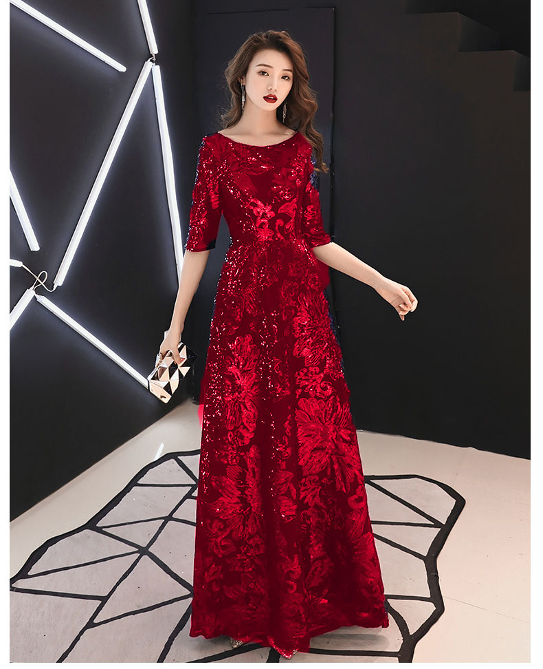 Mid sleeve Dress For The Grand Annual Meeting Of The Hostess Wine Red - Shop at LoveMi