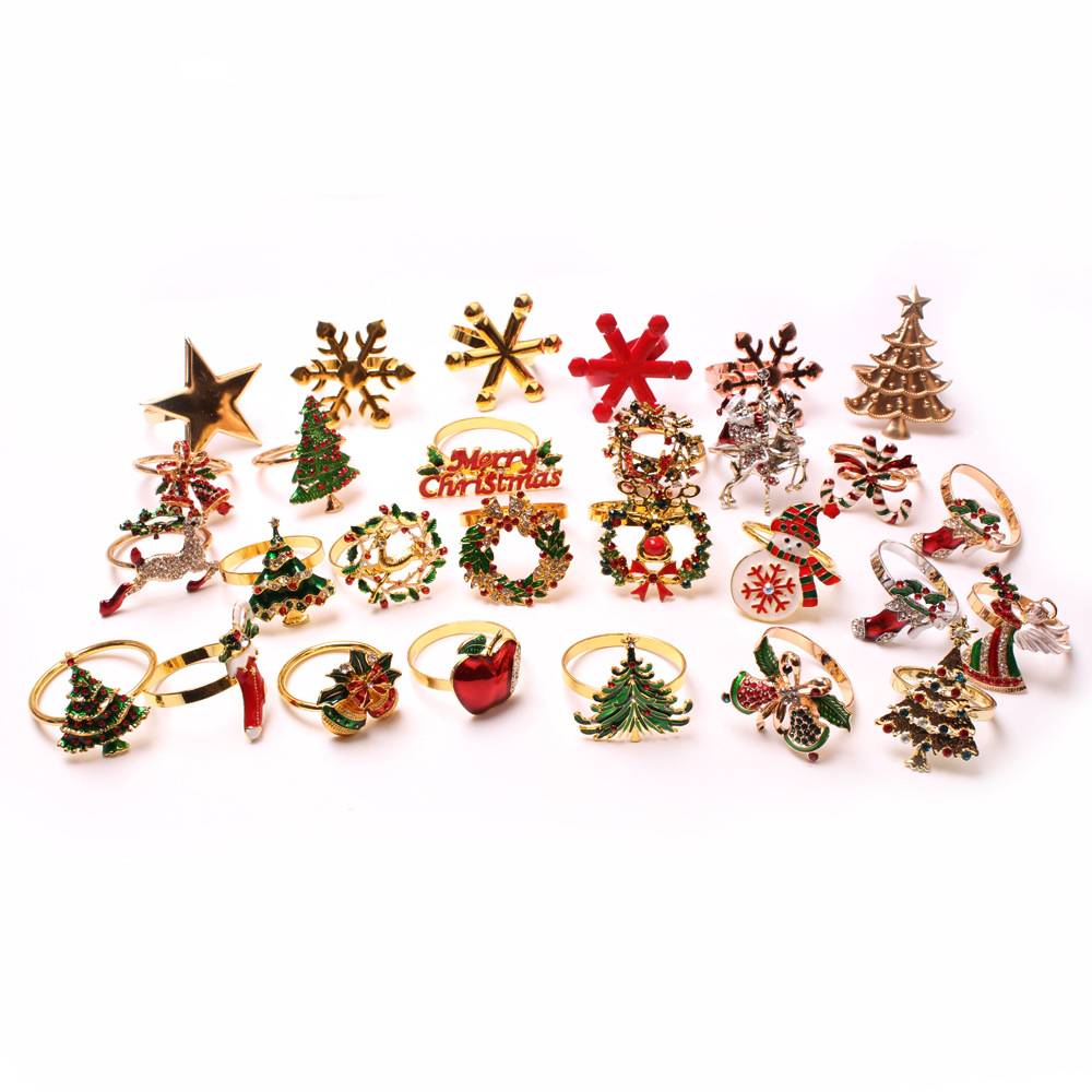 Christmas elk wreath christmas tree bells snowflake napkin