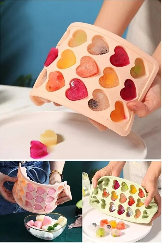 Practical Heart Shaped Silicone Ice Mold Non Stick Silicone Ice Tray - Shop at LoveMi