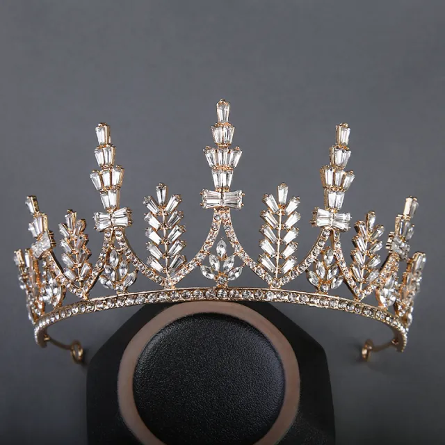 Korean Bridal Crown Jewelry Performance Alloy Pearl Headwear Gold - Shop at LoveMi