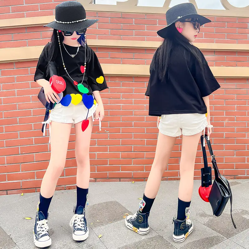 Colorful Love Short Sleeve Loose Thin T-shirt