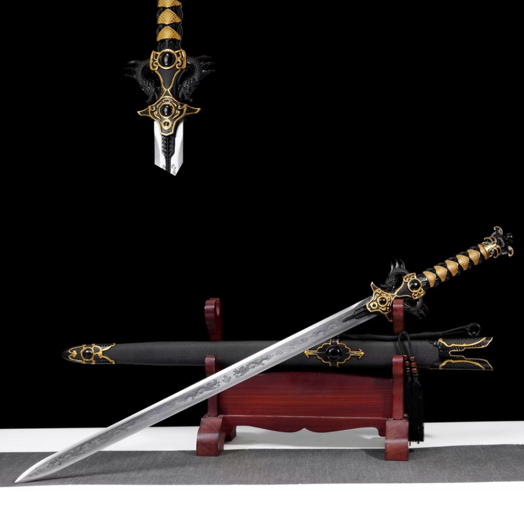 Integrated High Manganese Steel Battle Sword  Unsharpened Cold Weapon For Film TV, Decoration