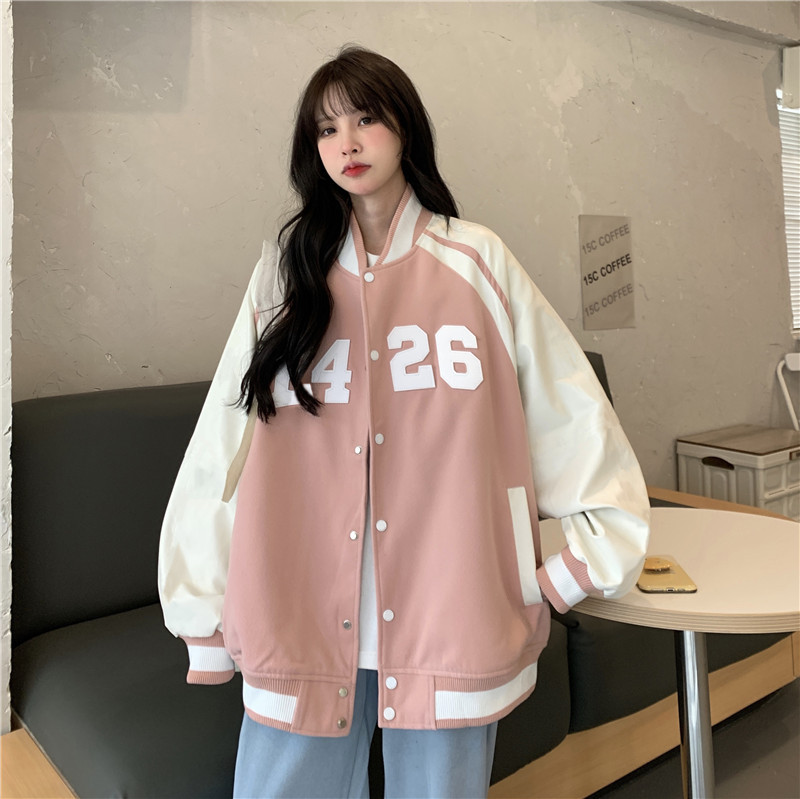 Fashion Retro Letter Embroidery Baseball Uniform