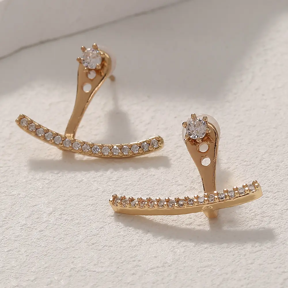 Fashion Smile Zircon Earrings Female, Simple Personality With Temperament Earrings A Pair Of Earrings