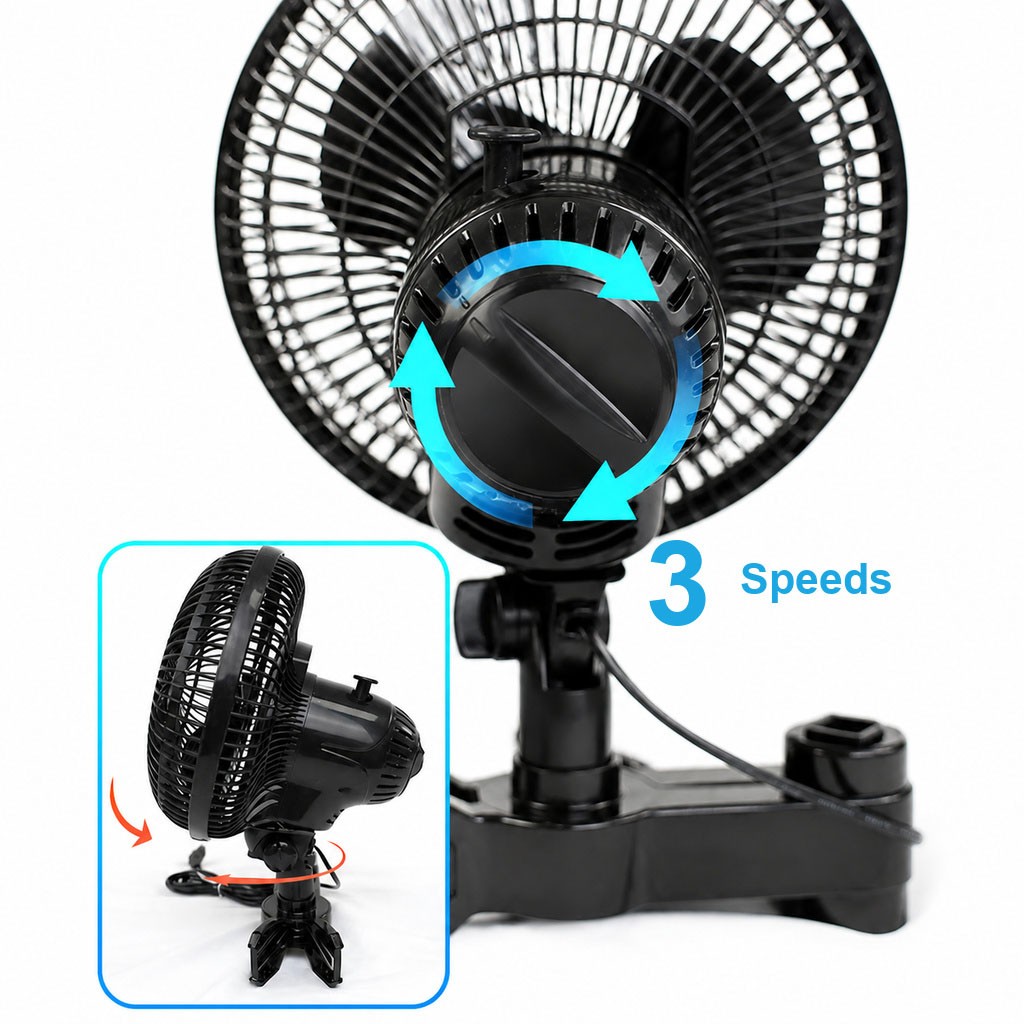 Greenhouse Clip Fan Oscillating 3 Speeds Grow Tent Ventilation Ultra-Quiet — image 7
