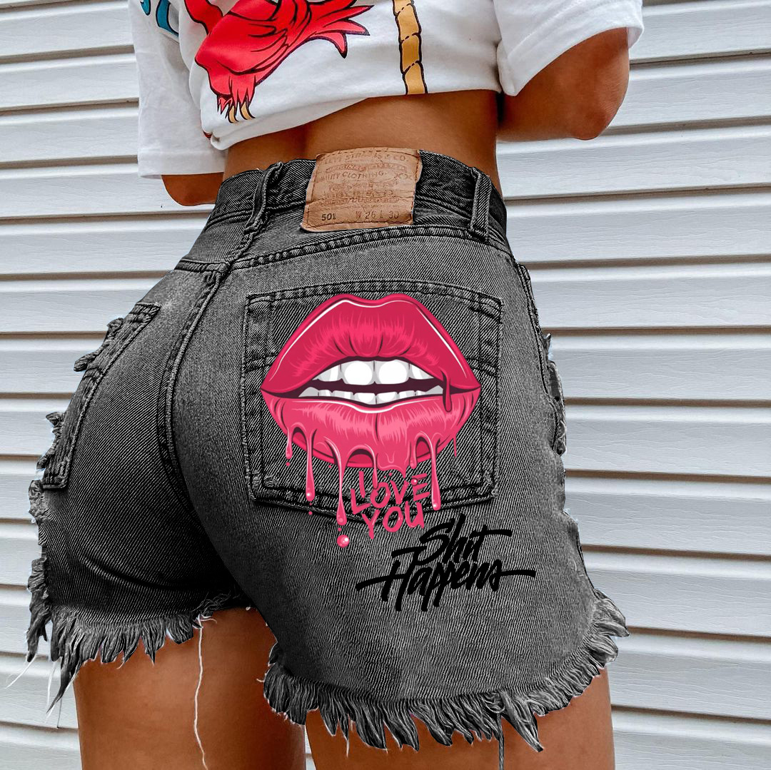 Title 3, Trendy ripped denim shorts voor dames. Comforta...