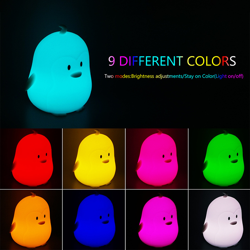 ضوء ليلي سيليكوني قابل لإعادة الشحن مع تحكم عن بُعد وحساس حركة بتأثير ألوان متعددة