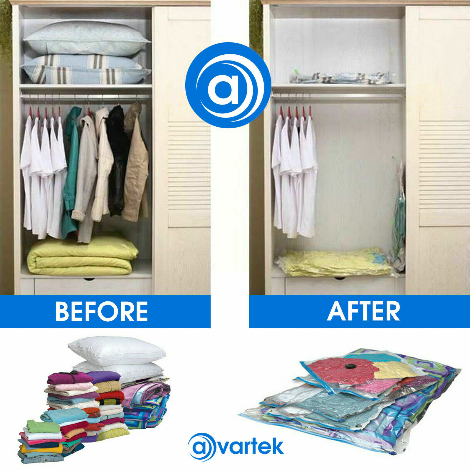 6 X STRONG VACUUM STORAGE SPACE SAVING BAGS VAC BAG SAVER VACCUM VACUM-BAG — image 3