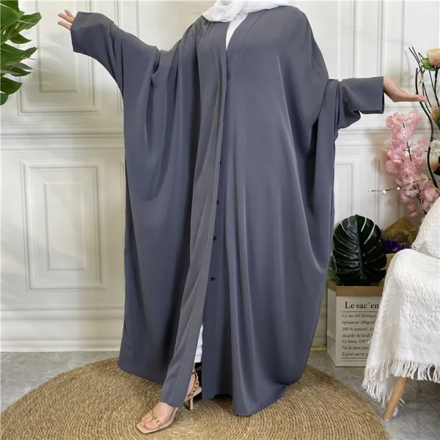 Pure Color Lace Up Button Up Cardigan Robe Grey - Shop at LoveMi