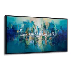 Bright Wall Art Picture Handmade Oil Painting Abstract Texture Canvas Poster Large Mural Decor Living Room Bedroom Porch Hotel - Without Inner Frame - View 1