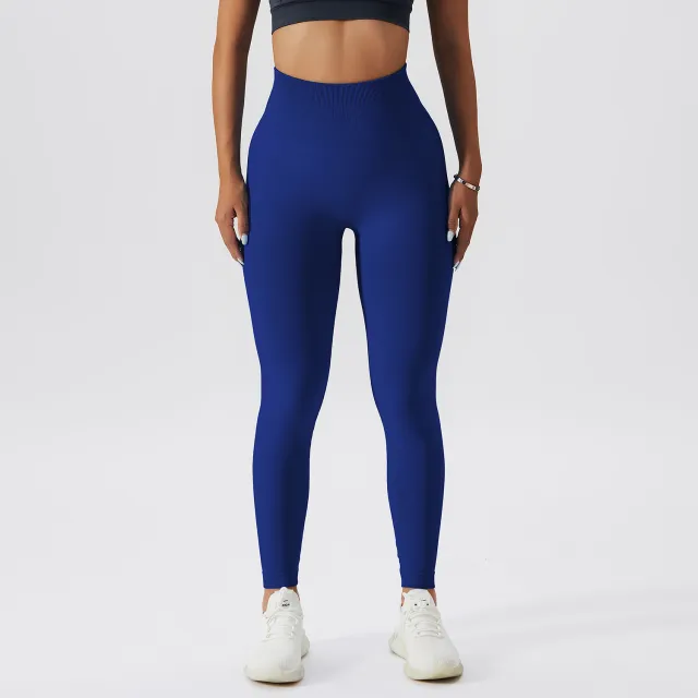 High Waist Tight Seamless Fitness Yoga Pants Dark Blue - Shop at LoveMi