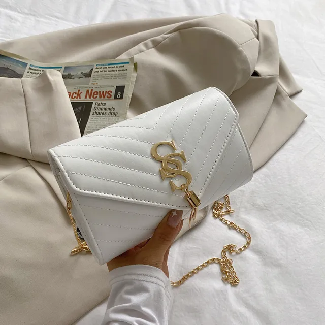 Chain Crossbody Fashion Letter Fringe Tote Bag White - Shop at LoveMi