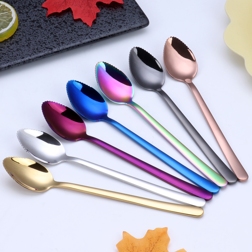 Title 1, 304 stainless steel titanium-plated fruit scoop