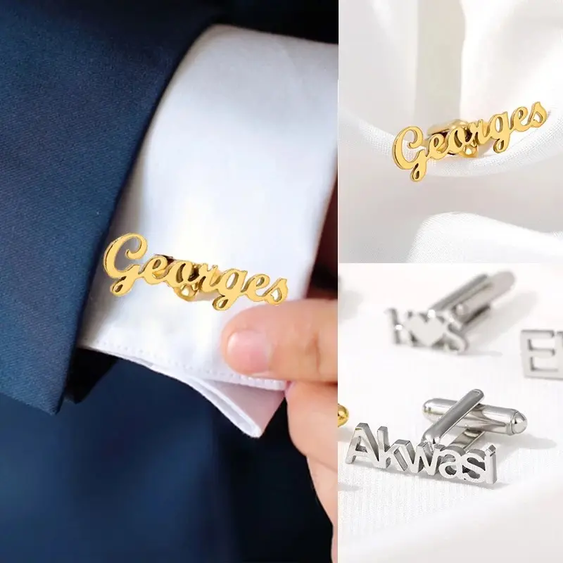 Stainless Steel Name Earrings Initials Men's Shirt