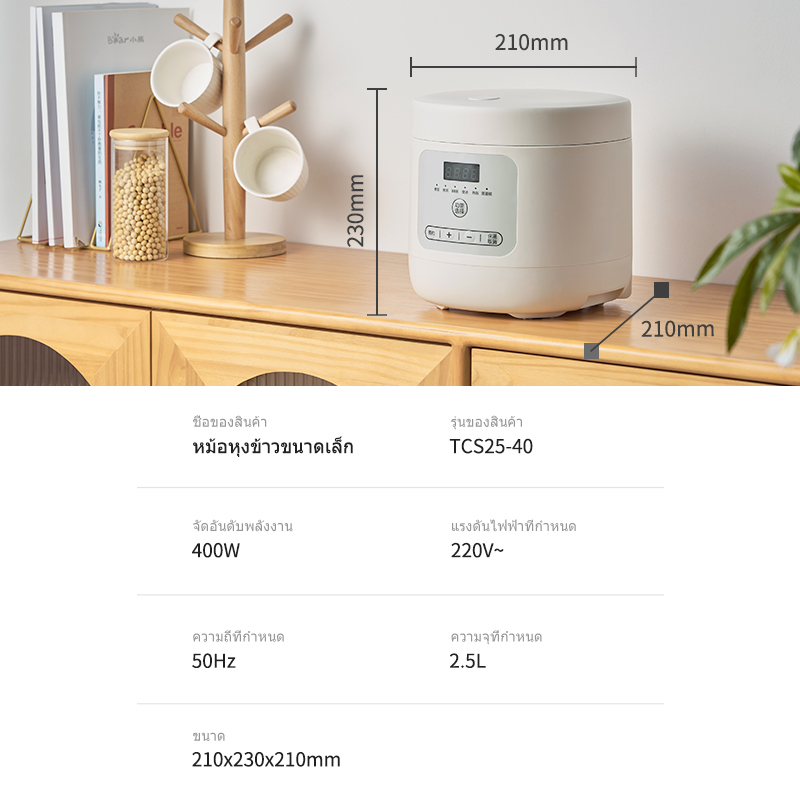 Fusu TCS25-40 Mini Rice Cooker 10