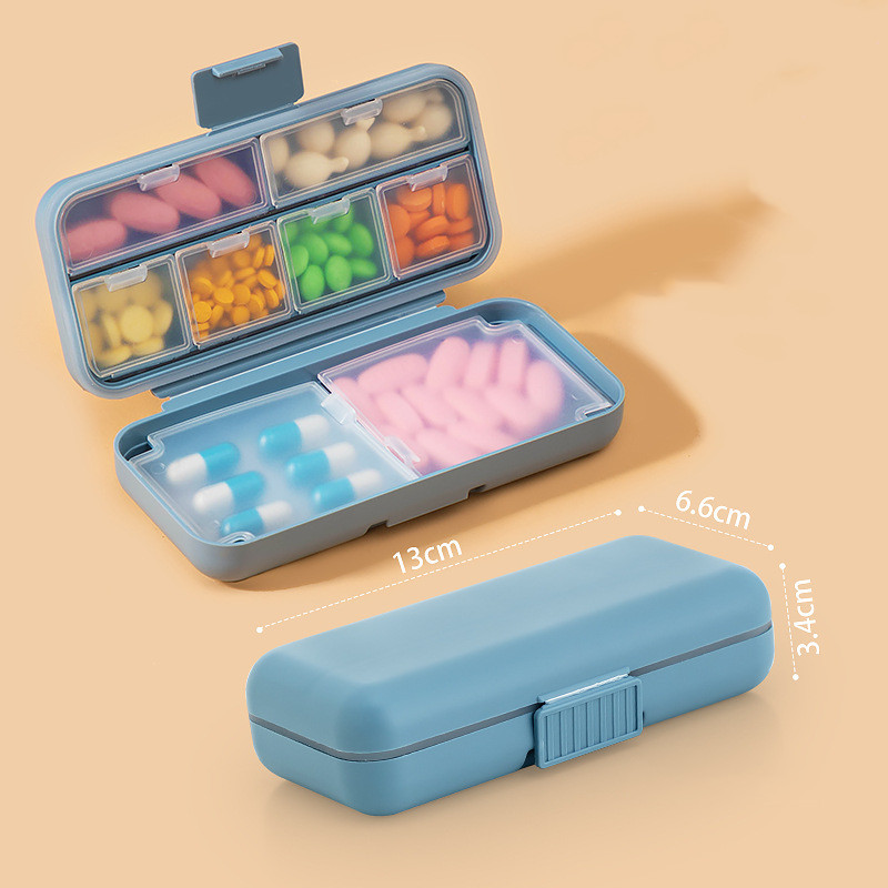 Portable Medicine Box With Double 8 Compartments - Image 2