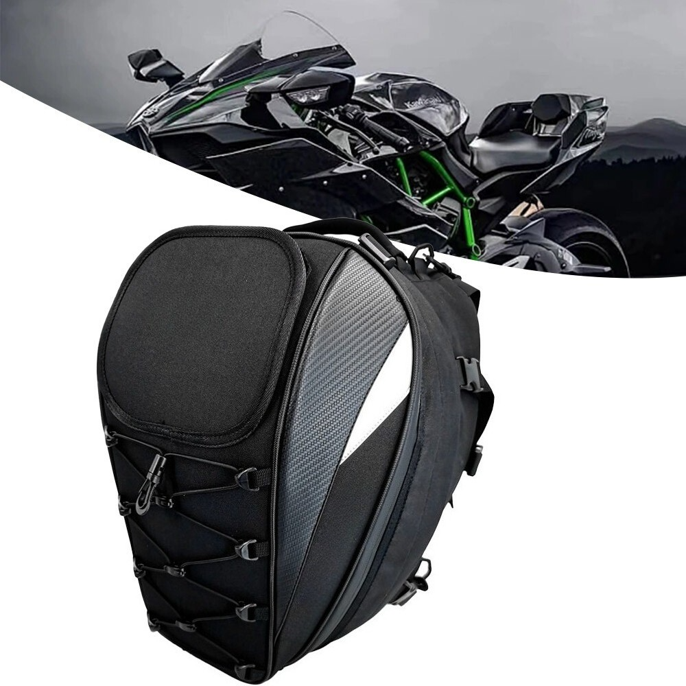 Sac arrière de siège arrière de moto, sac à dos de rangement pour casque de moto – Image 5