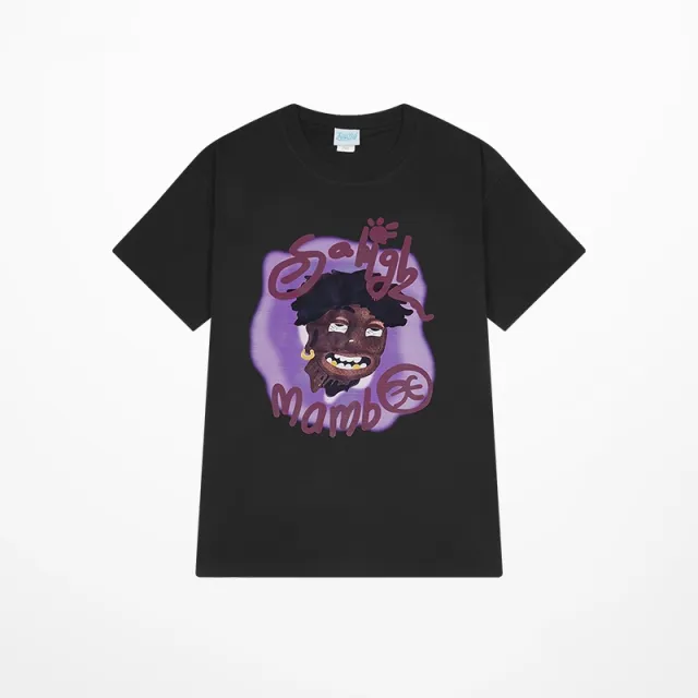 Loose Couple White Cotton T shirt Black - Shop at LoveMi