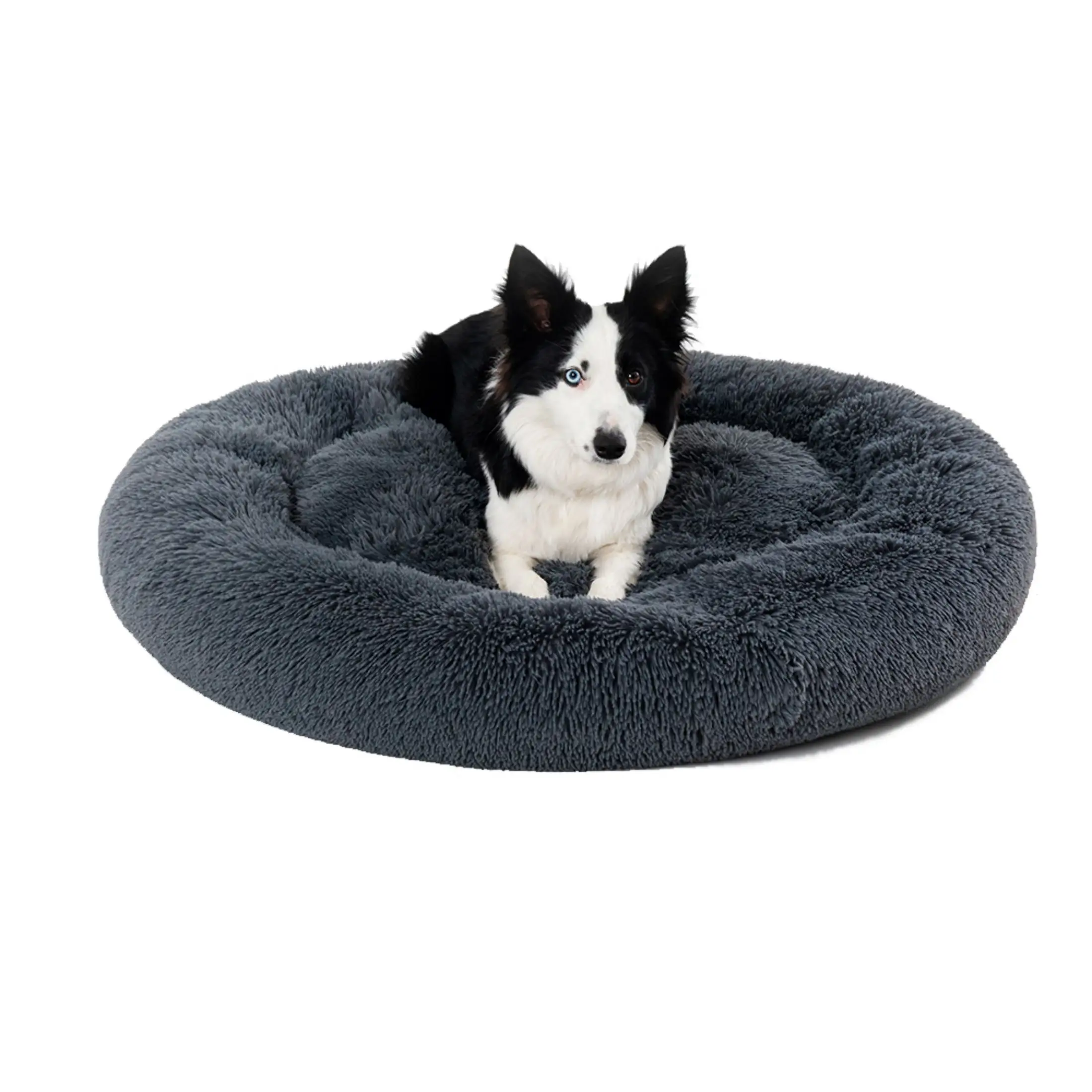 Zippered Fluffy Donut Dog Bed Warm Soft