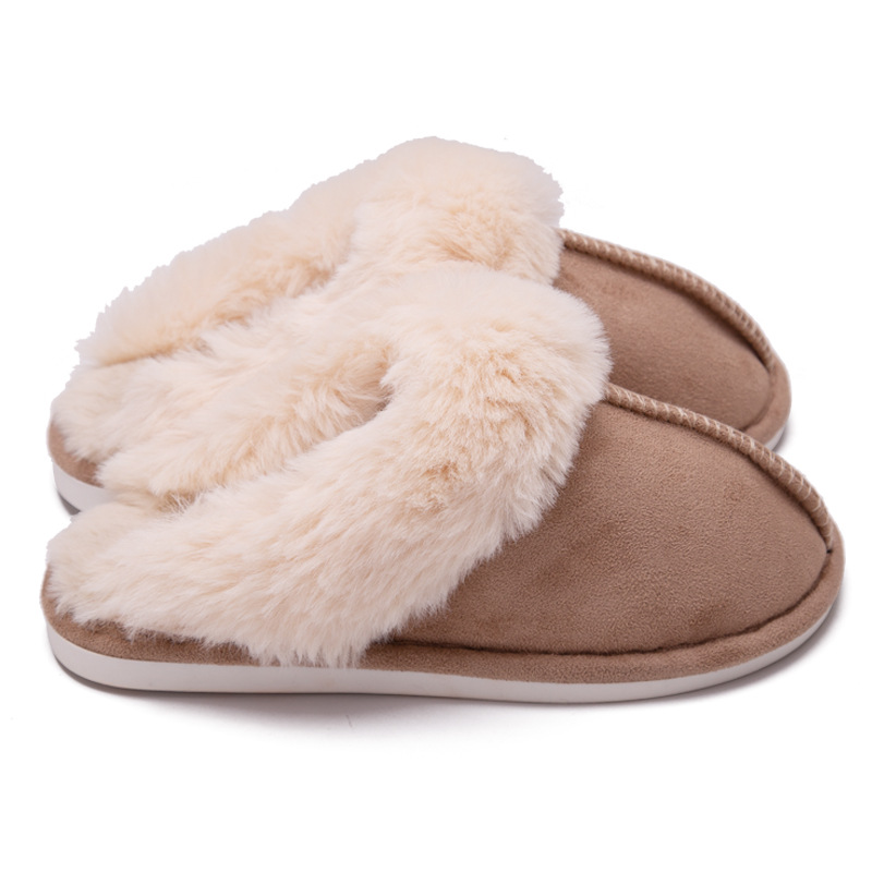 Fur Furry Slippers Women Winter Warm Plush House Shoes Khaki - Shop at LoveMi