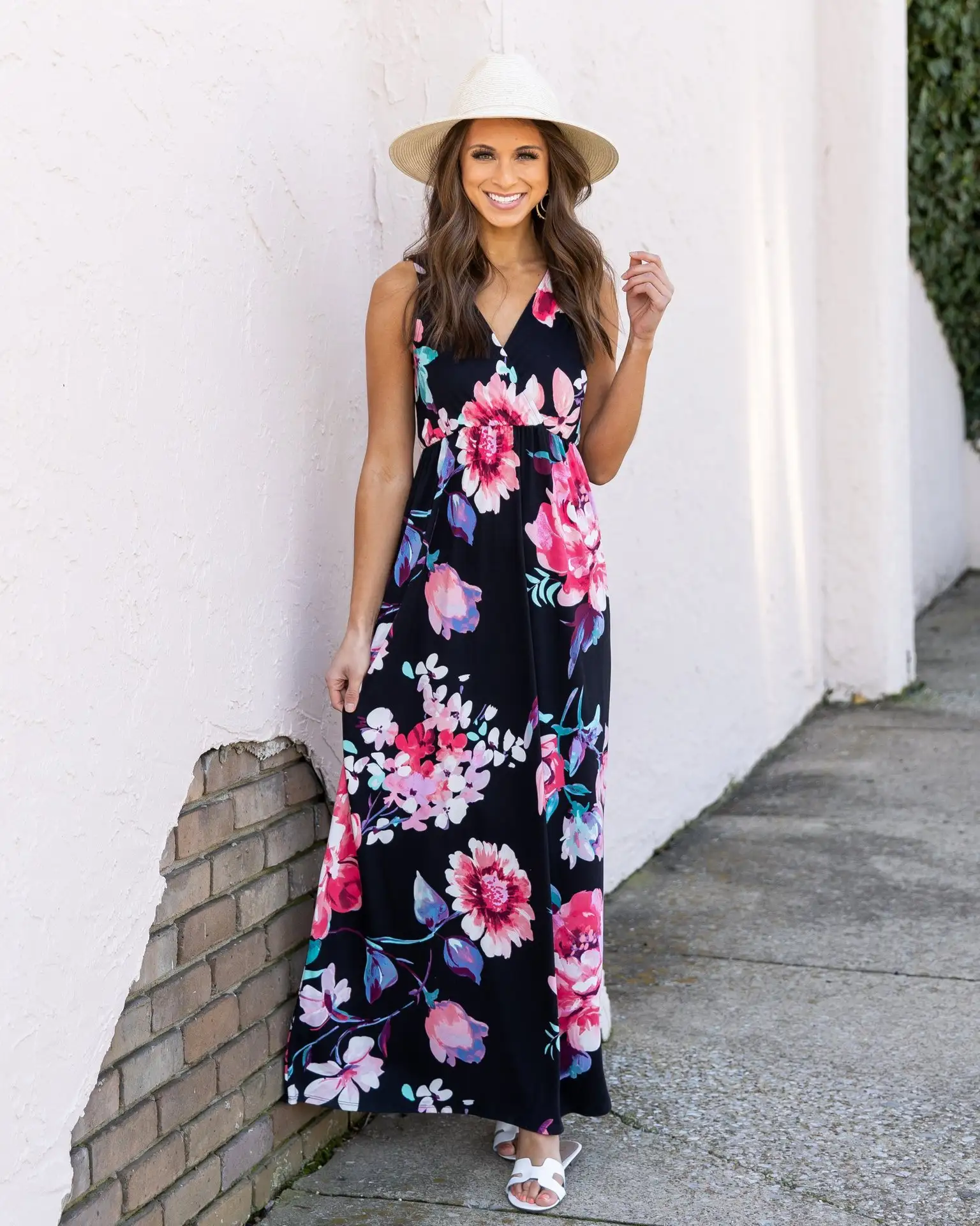 V-neck Sexy Low-cut Print Dress