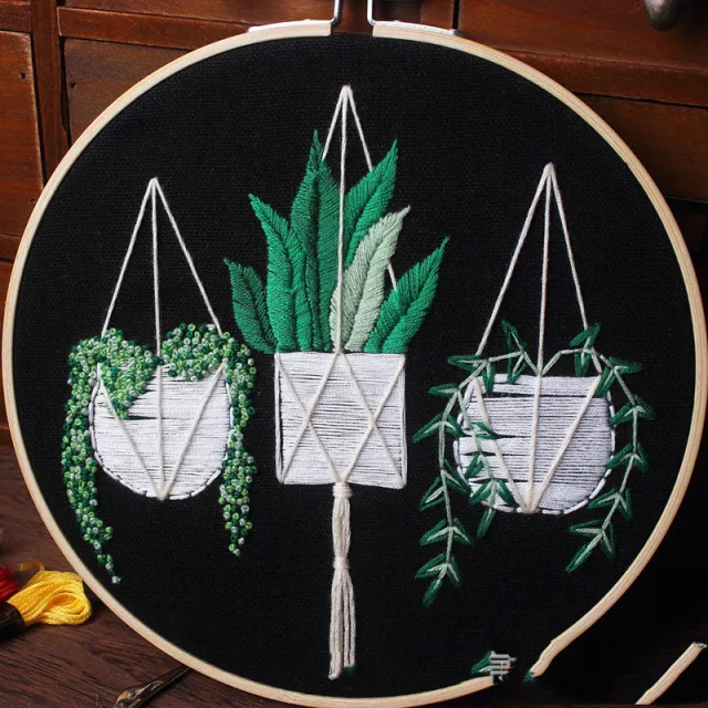 DIY Hand embroidered Material Package Fabric Flower And Grass Letter Sewing Set H - Shop at LoveMi