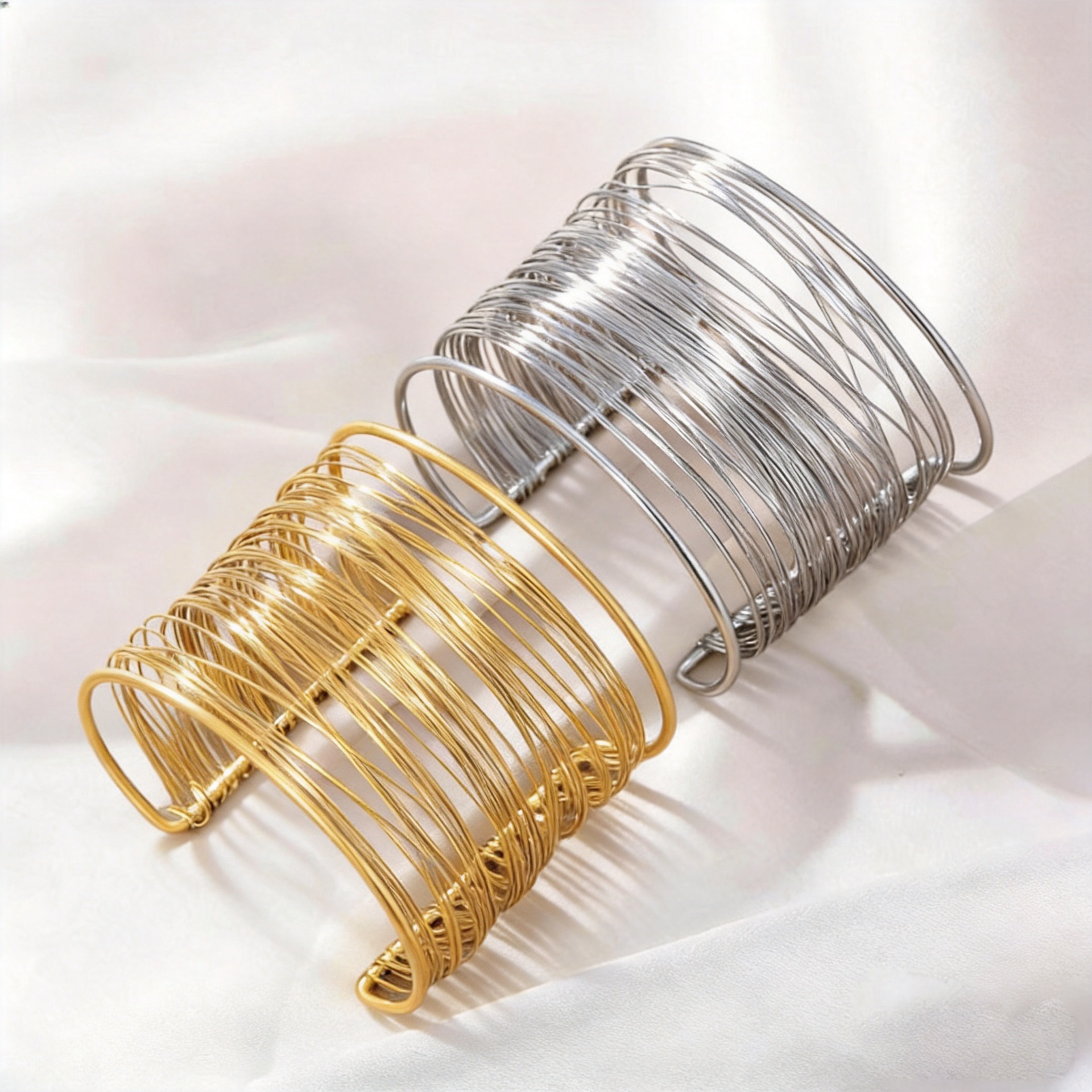Stainless Steel Brushed Wide-surface Women's Bracelet
