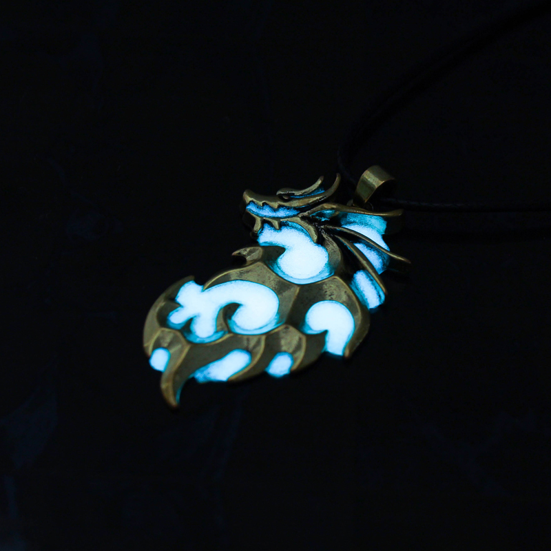 Halloween multi-color glow-in-the-dark Dragon Leather Necklace